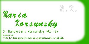 maria korsunsky business card